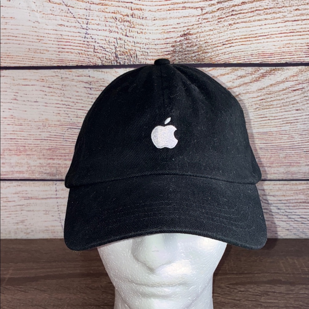 EUC Apple Logo Dad Hat - Black with White Embroidery